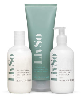 LivSo on bathroom shelf in lifestyle scene promoting routine comfort