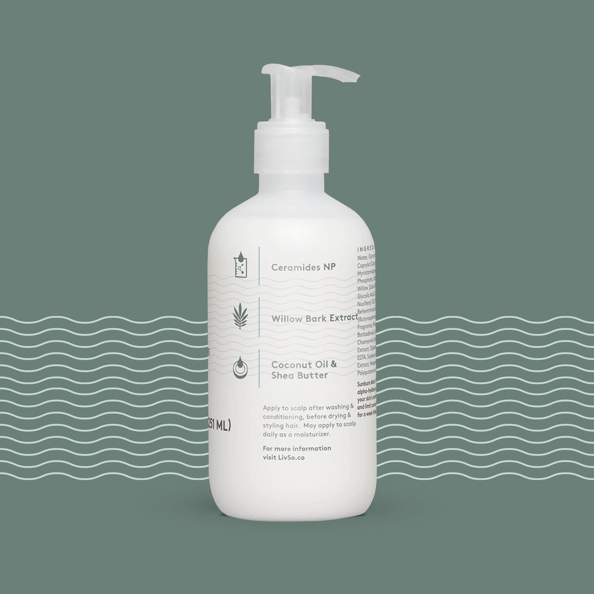 LivSo lotion texture dispensed from pump showing lightweight absorbency