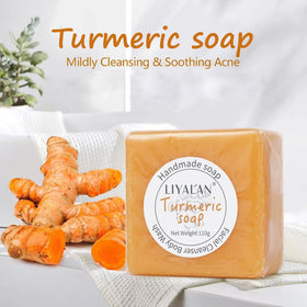 LIYALAN foam on hand from soap showing rich lather benefit: gentle cleansing