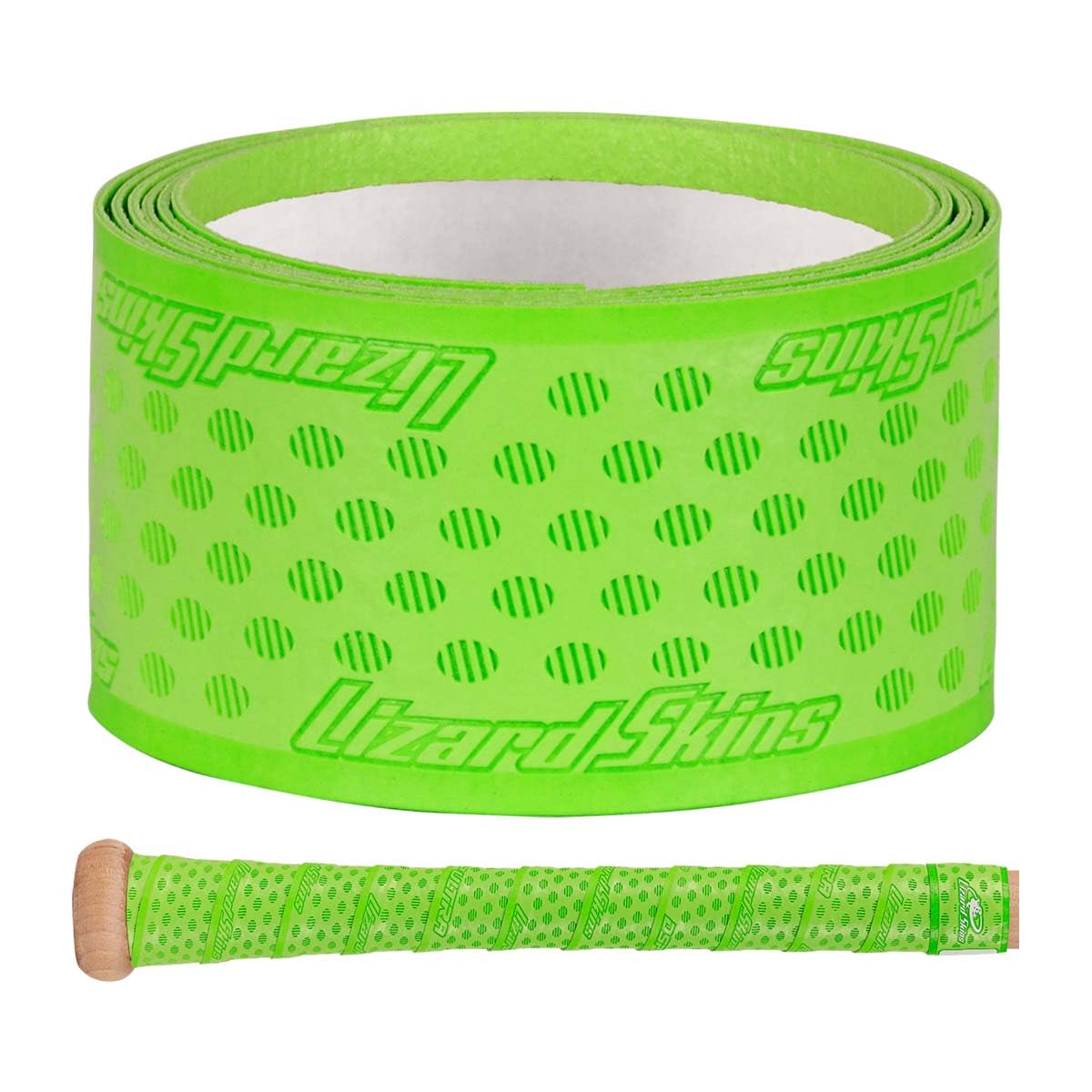 Lizard Skins grip installed on bat demonstrating cushioned feel and secure wrap