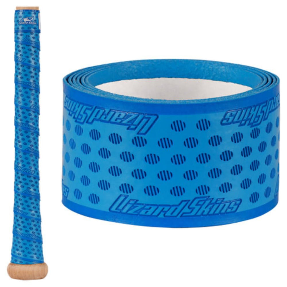 Lizard Skins DSP Ultra Polar Blue front view showing full-length adhesive wrap for precise control