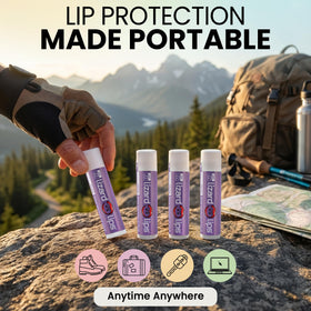 Lizard Lips ingredients label detail showing plant-based, cruelty-free benefit