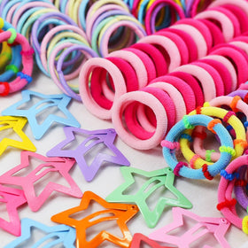 Lizioo assorted hair ties spread displaying color variety and quantity