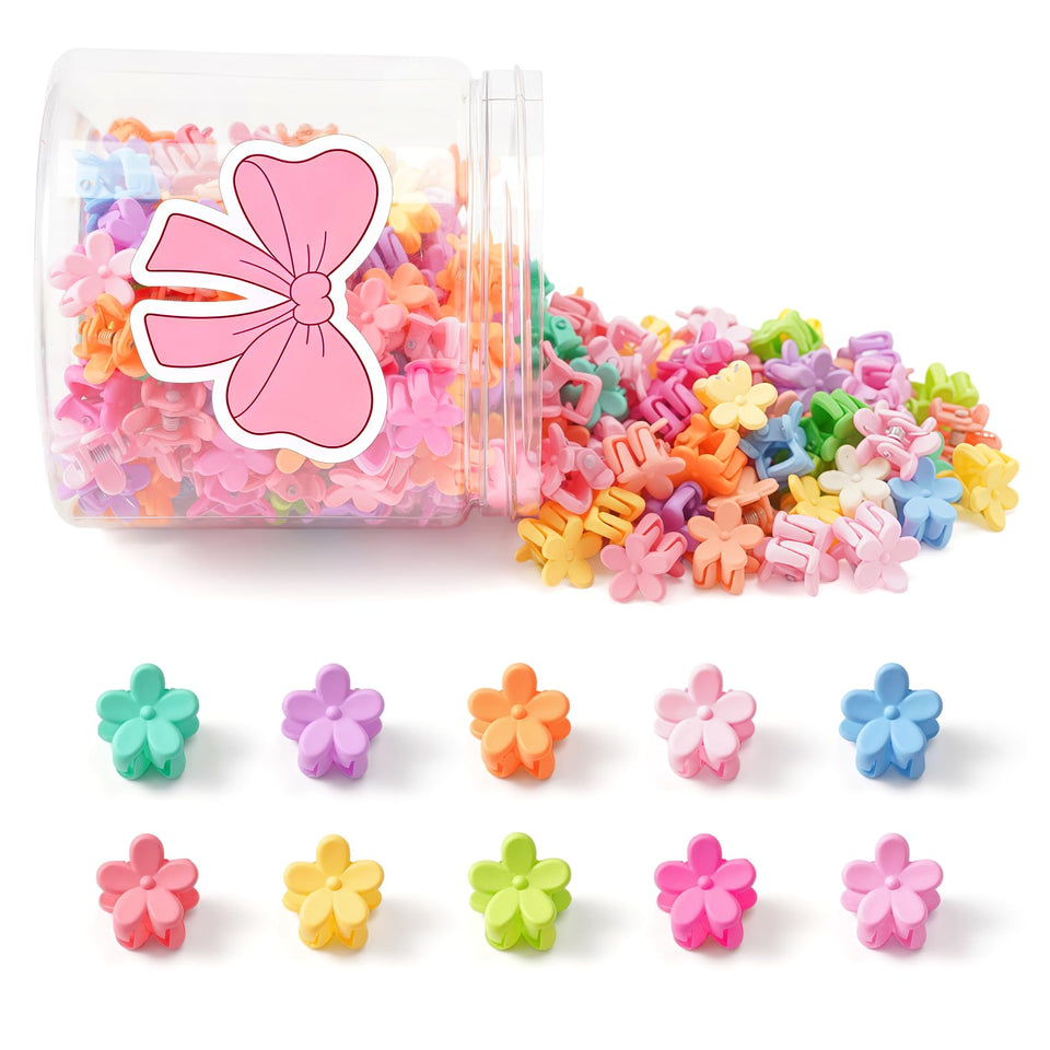 Lizioo front packaging showing 150 colorful mini flower clips, ready to gift
