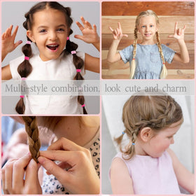 Lizioo hair in use ponytail held securely with colorful elastic tie