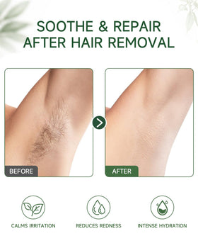 LJQPHS serum applied on leg after shaving demonstrating soothing benefit
