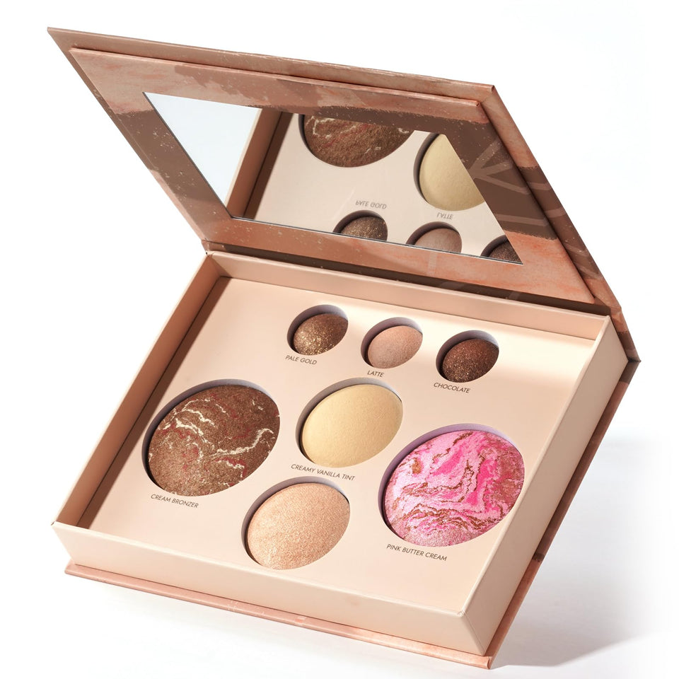 llasido palette front open showing all shades and travel convenience