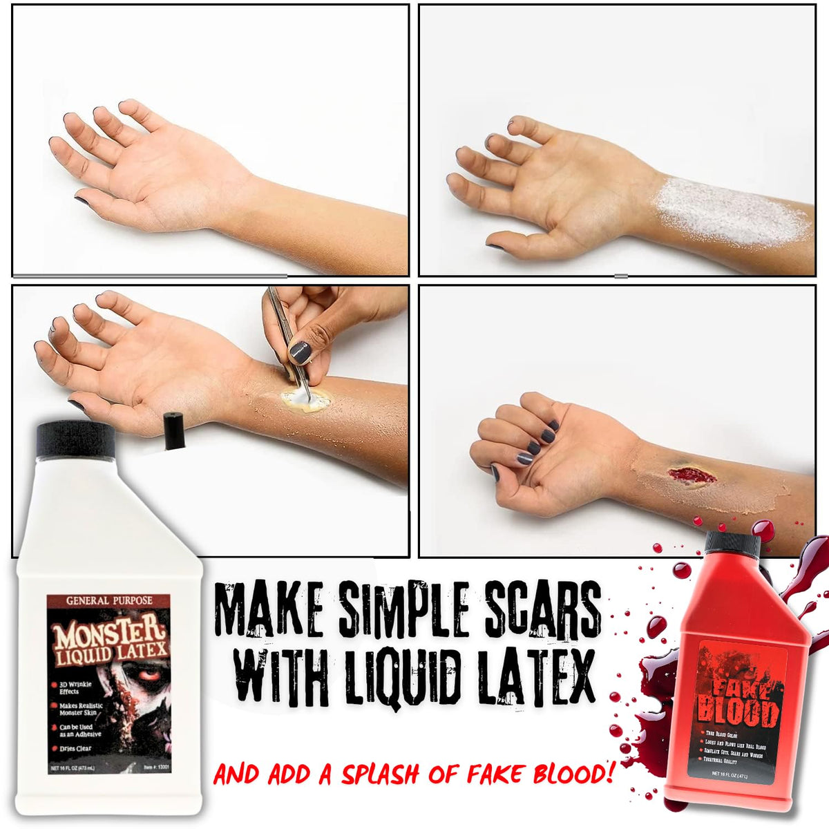 LLF pouring liquid latex onto palette demonstrating smooth application control