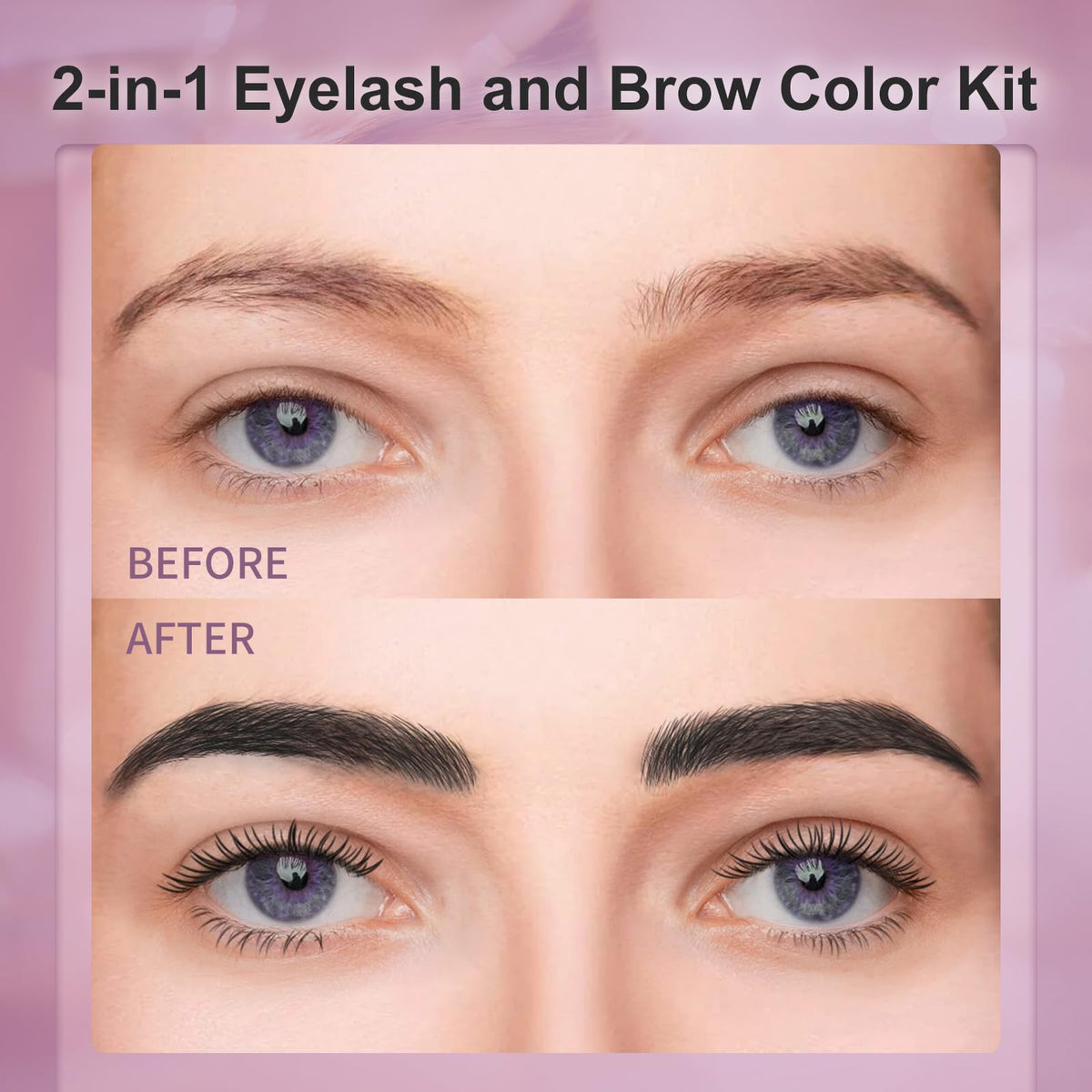 LLNNOVUE brow application demonstrating fuller natural results