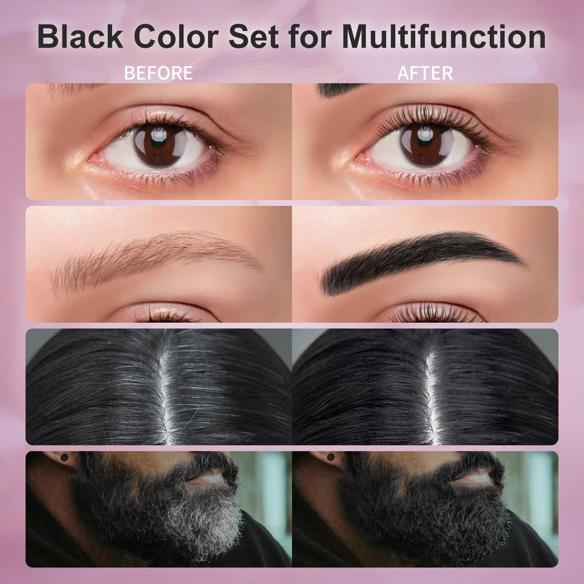 LLNNOVUE lash application showing darker, defined lashes