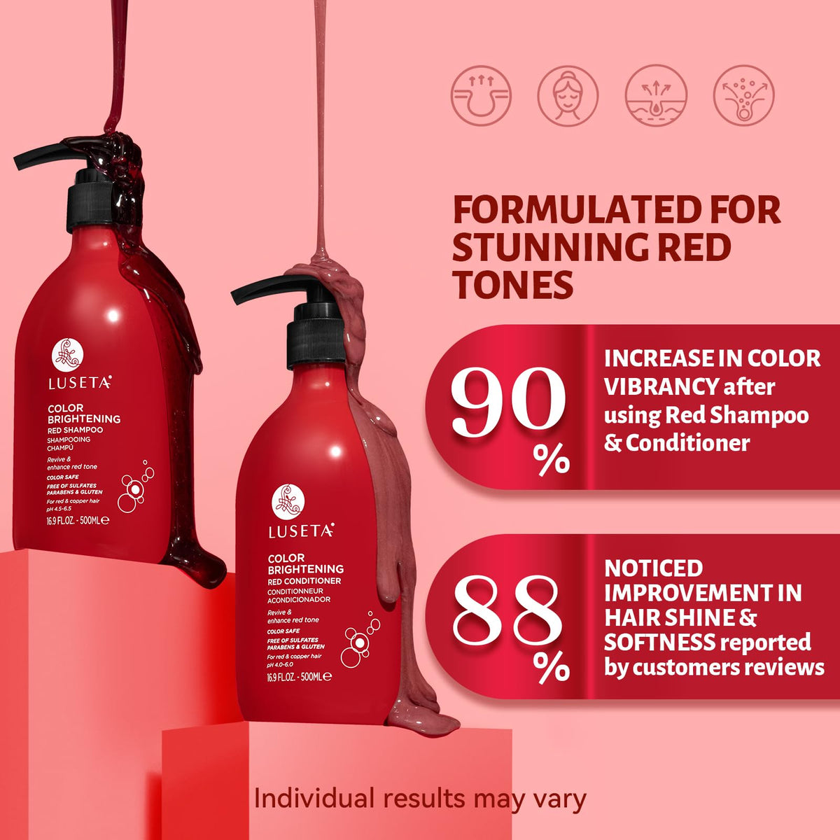 L LUSETA label close-up highlighting pomegranate extract and benefits