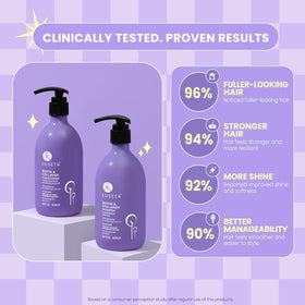 L LUSETA close-up of label highlighting biotin collagen ingredients
