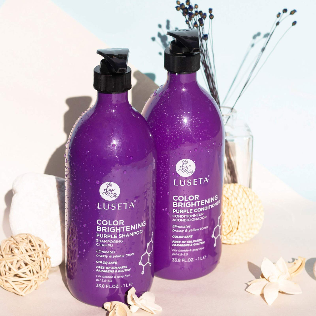 L LUSETA conditioner creamy texture illustrating hydration and smoothing benefit