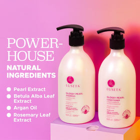 L LUSETA argan oil droplet on fingertip illustrating deep hydration and frizz control