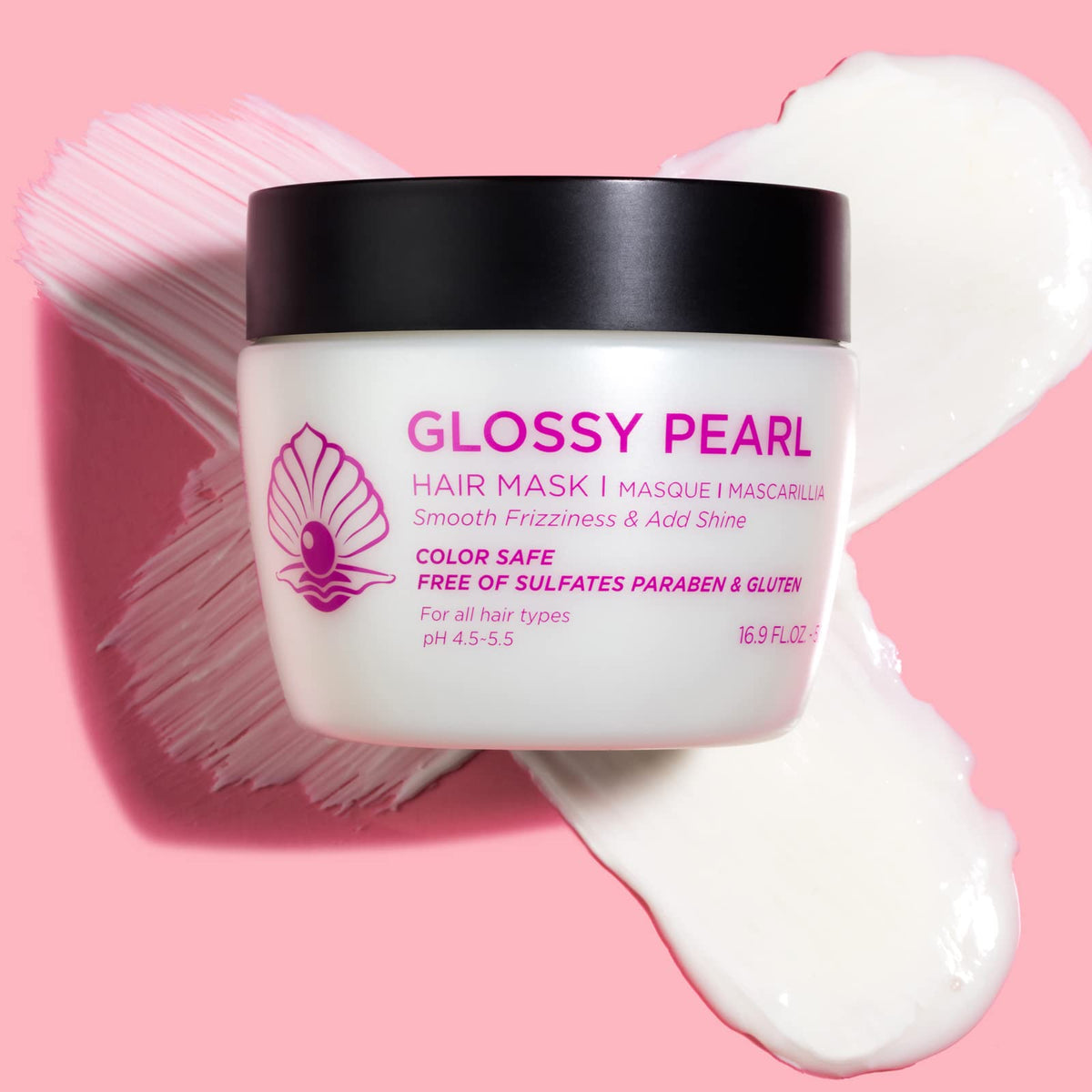 L LUSETA close-up of creamy mask texture demonstrating rich hydration and smoothness