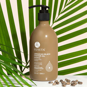 L LUSETA in-shower use with hands massaging scalp to strengthen strands