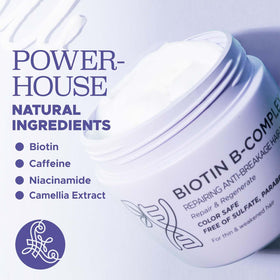 L LUSETA open jar with creamy mask revealing nourishing formula for damaged hair