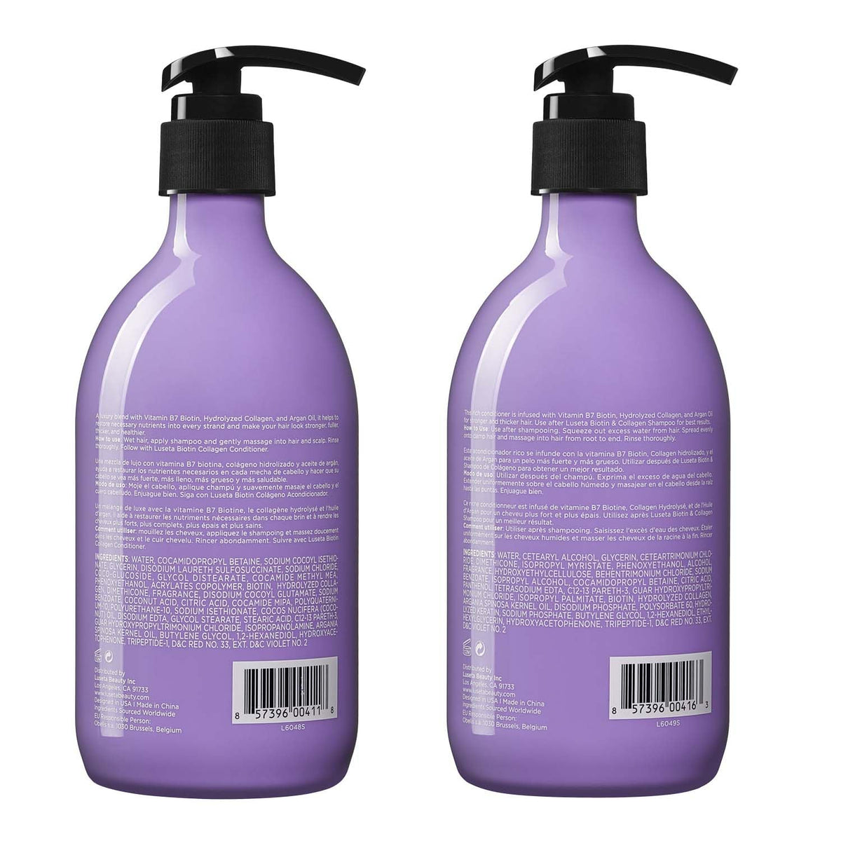 L LUSETA duo staged in bathroom lifestyle setting for everyday use