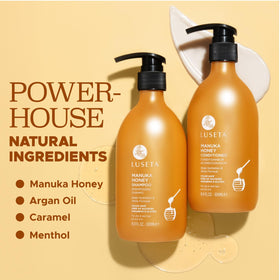 L LUSETA conditioner creamy pour showing smooth texture and detangling benefit