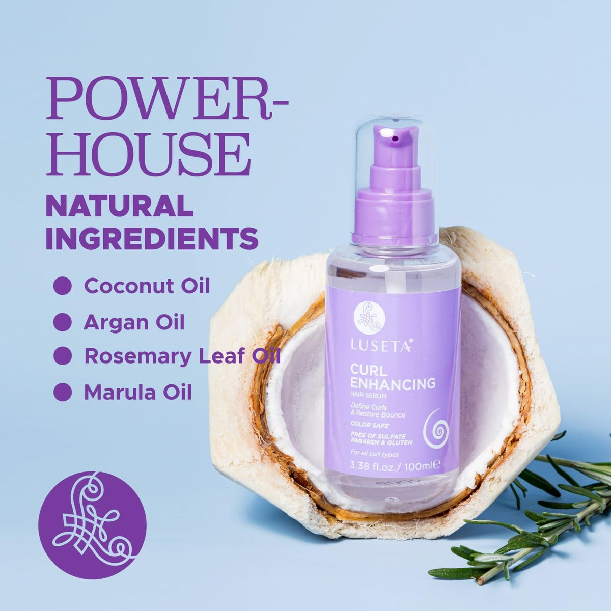 L LUSETA oil texture on hand highlighting smooth lightweight hydration