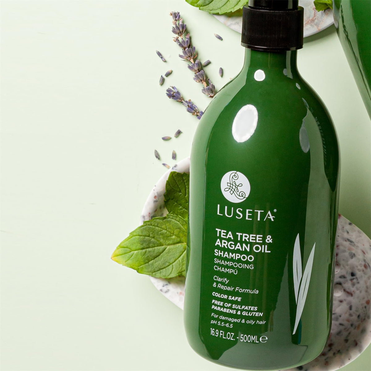 L LUSETA back label with ingredient list and usage directions for informed buyers