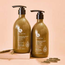 L LUSETA scale and size shot with ruler showing the 16.9oz bottle dimensions