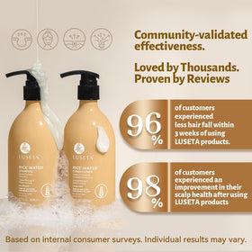 L LUSETA shampoo foam texture demonstrating gentle lather