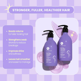 L LUSETA shampoo lather texture that cleanses gently and boosts body