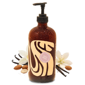 Local Revival front bottle showing almond vanilla scent and 16oz size for easy identification and use