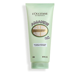 L'OCCITANE front bottle view showing almond shower cleanser and gentle cleansing benefit