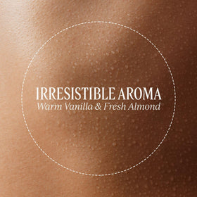 L'Occitane crushed almond shells detail illustrating natural exfoliant and gentle buffing
