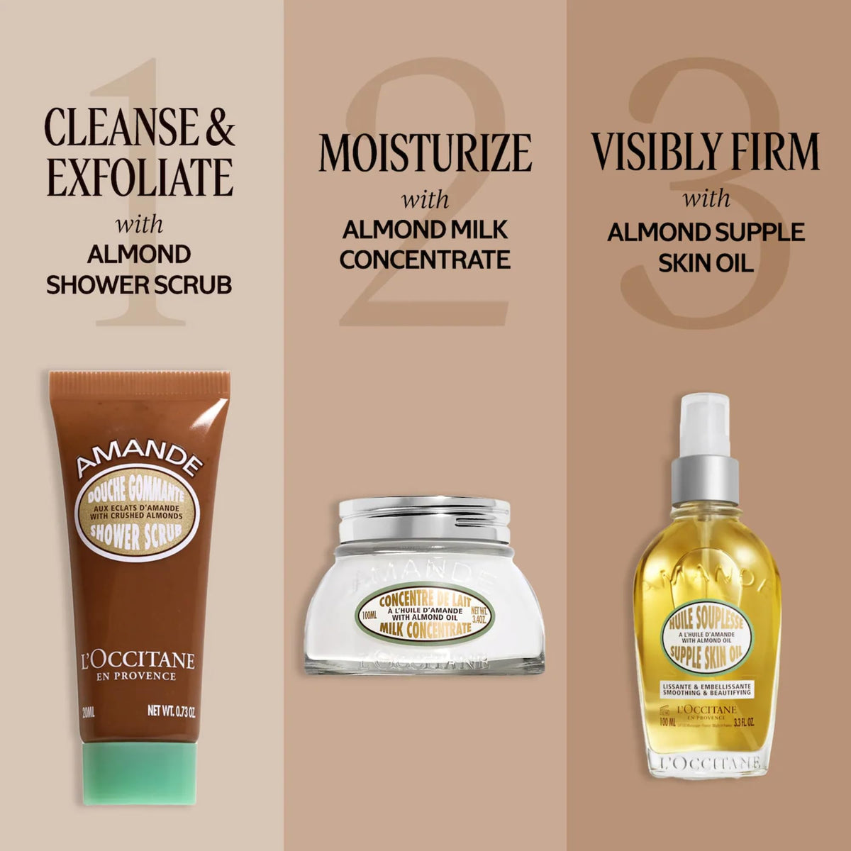 L'Occitane packaging sustainability label close-up demonstrating lighter material and eco benefit