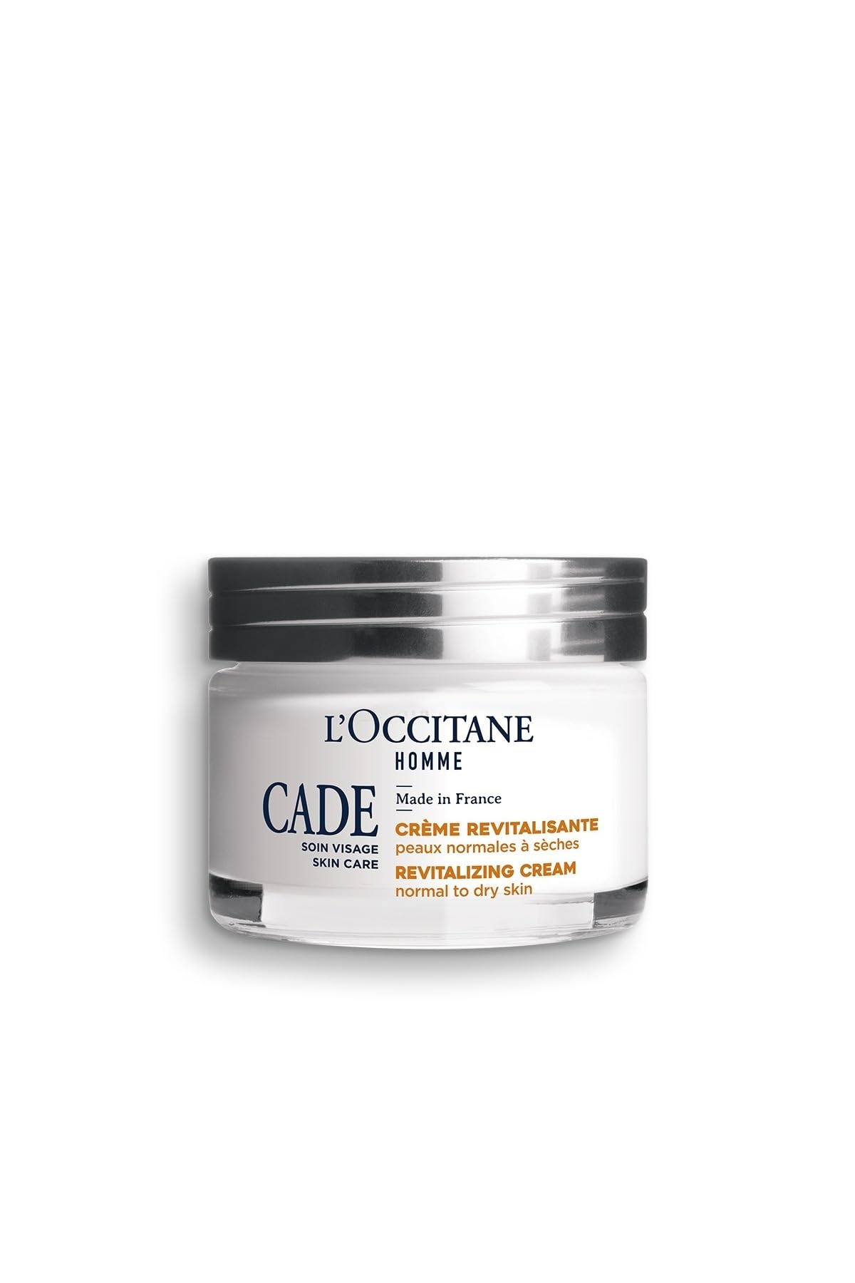 L'OCCITANE front packaging showing jar and label, highlights premium look