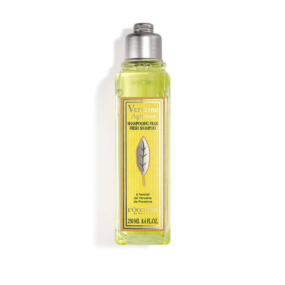 L'OCCITANE front bottle view showing citrus verbena bright packaging and refreshing benefit