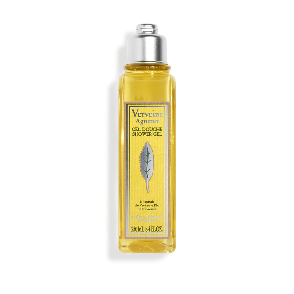 L'OCCITANE bottle front view showing label and citrus verbena scent benefits