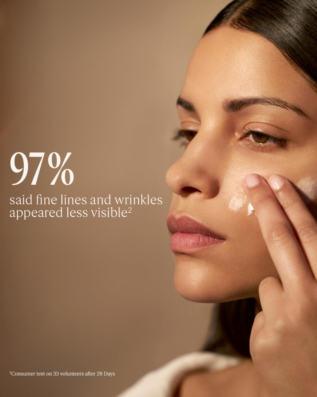 L'OCCITANE cream swatched on skin demonstrating fast absorption and dewy finish