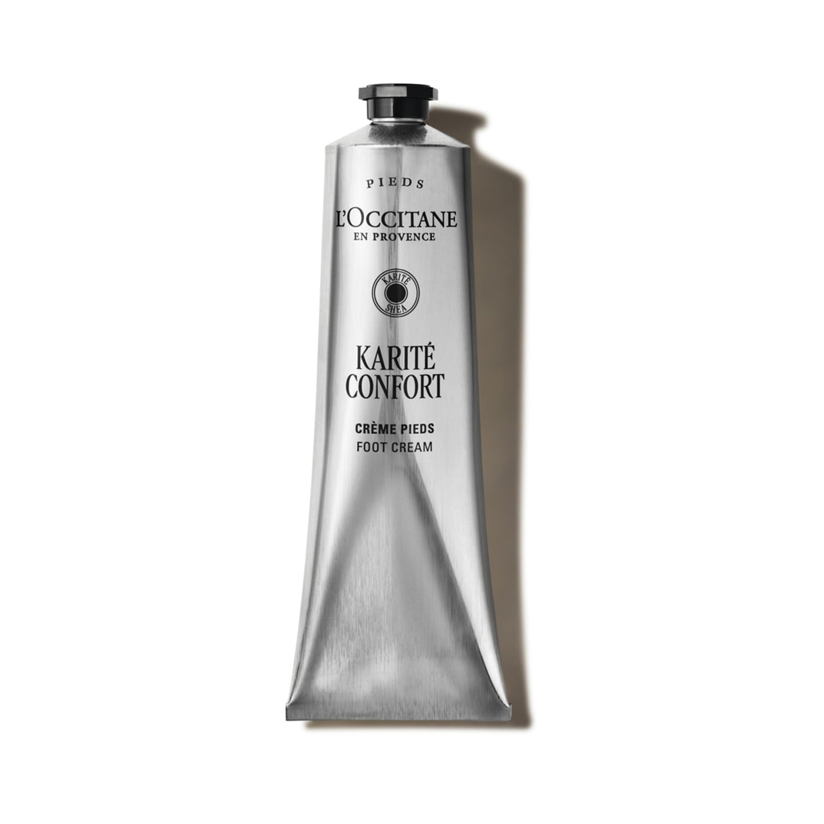 L'OCCITANE front tube view showing product benefits and design