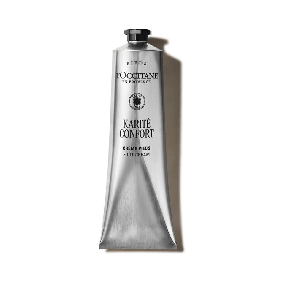 L'OCCITANE front tube view showing product benefits and design