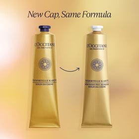 L'Occitane creamy texture on fingertip for fast absorption benefit