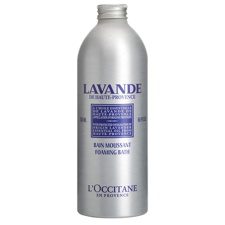 L'Occitane front packaging showing lavender bottle and calming benefit
