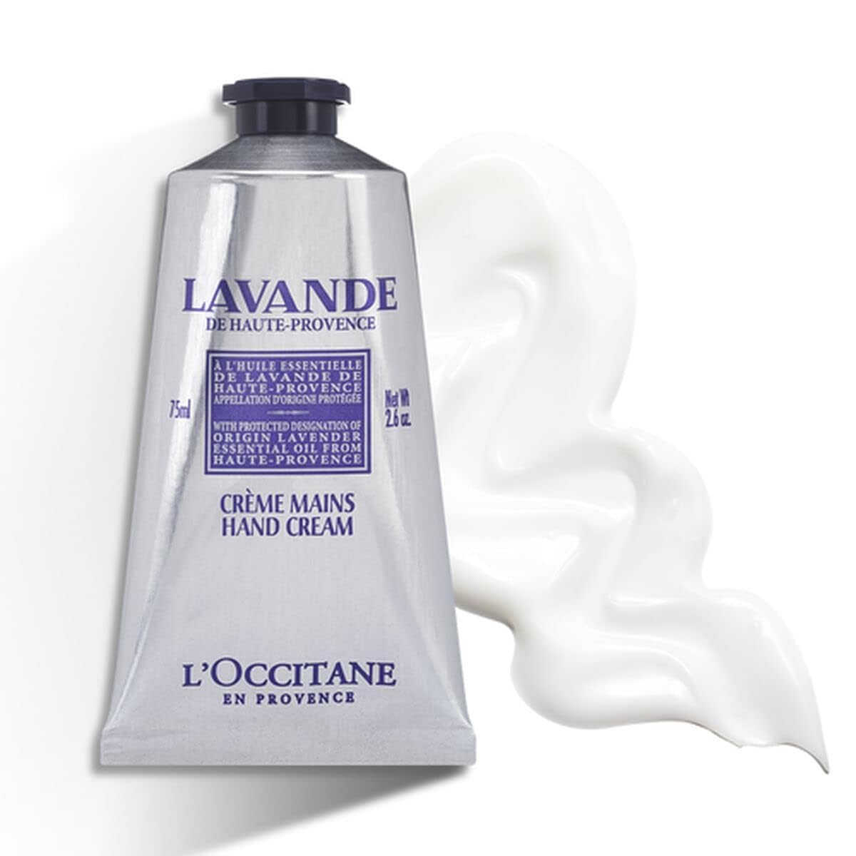 L'Occitane open cap revealing creamy texture and fast-absorbing benefit