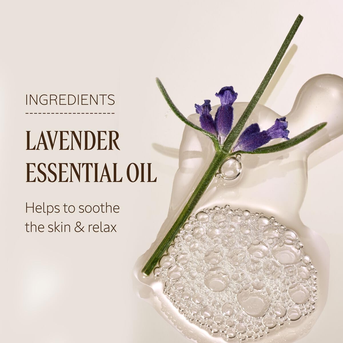 L'OCCITANE gel lather close-up demonstrating gentle foam and cleansing benefit