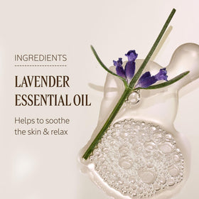 L'OCCITANE gel lather close-up demonstrating gentle foam and cleansing benefit