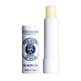 L'OCCITANE front view of lip balm stick showing sleek packaging and quick hydration benefit