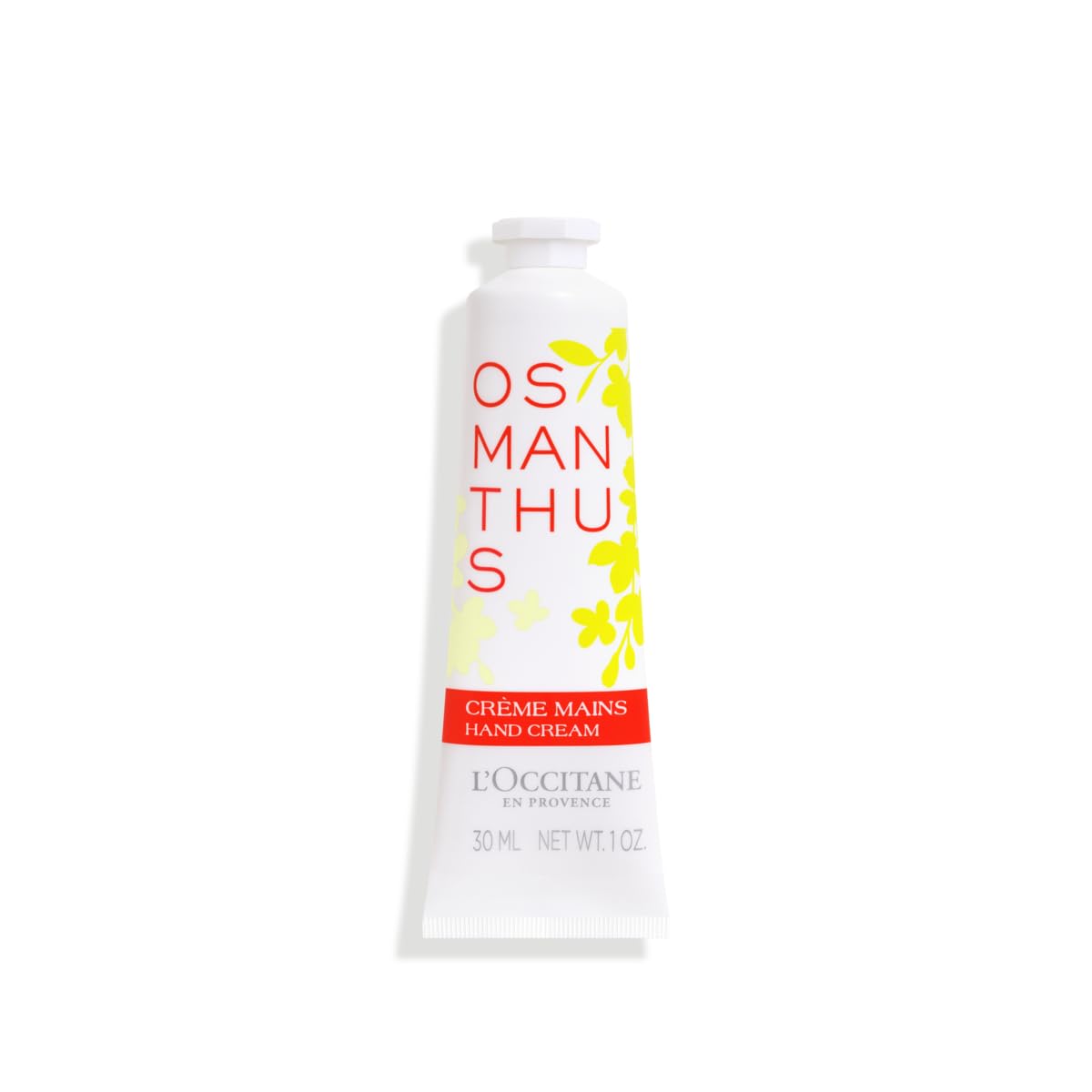 L'OCCITANE Osmanthus hand cream front tube showing branding and portable size for hydration