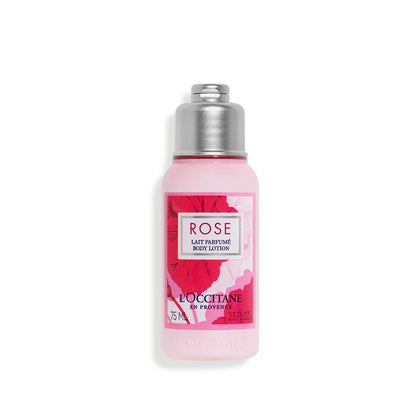 L'OCCITANE rose body lotion front packaging showing tube and travel-friendly size for soft skin