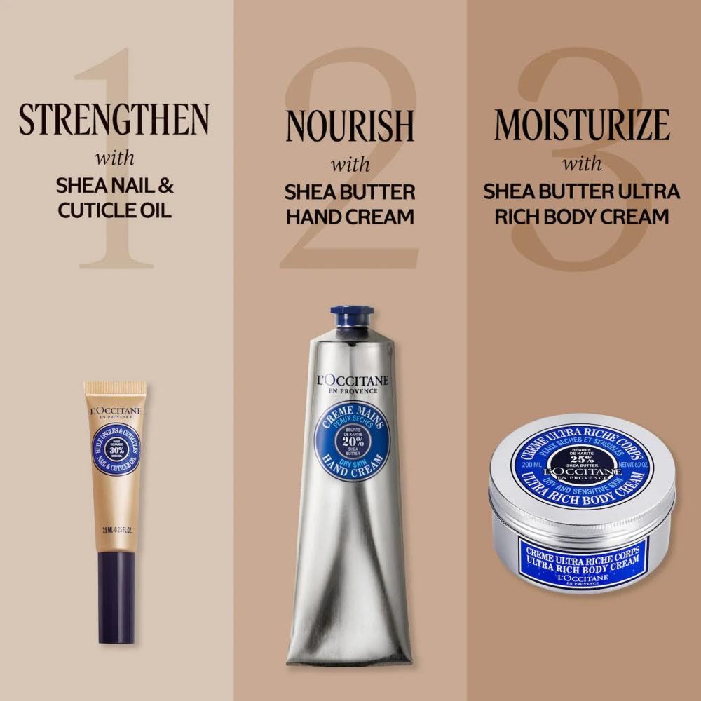 L'OCCITANE jar held in hand to show 6.90 oz scale and portability