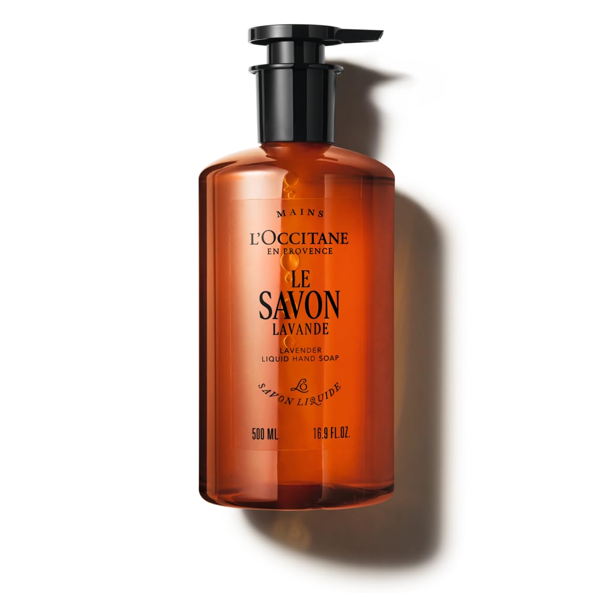 L'OCCITANE front bottle view showing product and calming lavender scent benefit