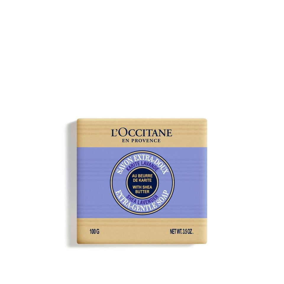 L'OCCITANE soap front packaging showing brand and lavender scent benefit