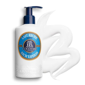 L'OCCITANE texture and application on arm demonstrating rich absorption benefit